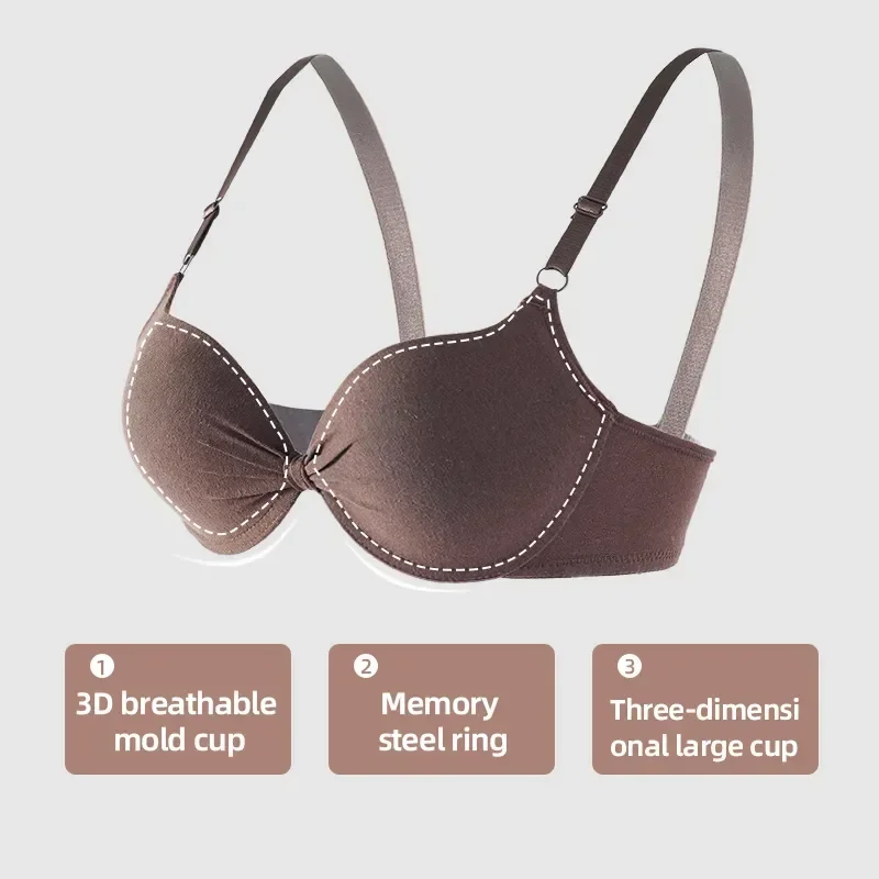 

Brassiere Backless Intimate Bralette Bras Bra V Push Underwear Cotton Up Lingerie Deep AB for Gathered Sexy Cup Women Underwire