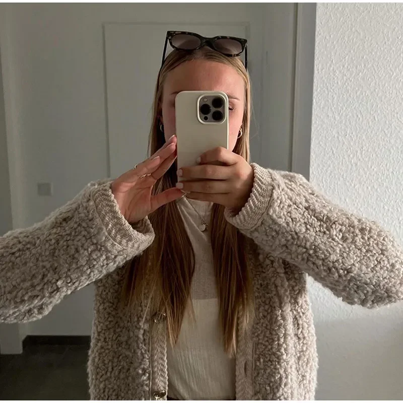 Lamb Wool Women Coat O-neck Long Sleeve Single Breasted Female Short Jacket, Autumn Winter Fashion, Loose Lady Outwear 14 Mallzona S32226c5059e74538bafb510b6f46c877G Lamb Wool Women Coat O-neck Long Sleeve Single Breasted Female Short Jacket, Autumn Winter Fashion, Loose Lady Outwear Mallzona