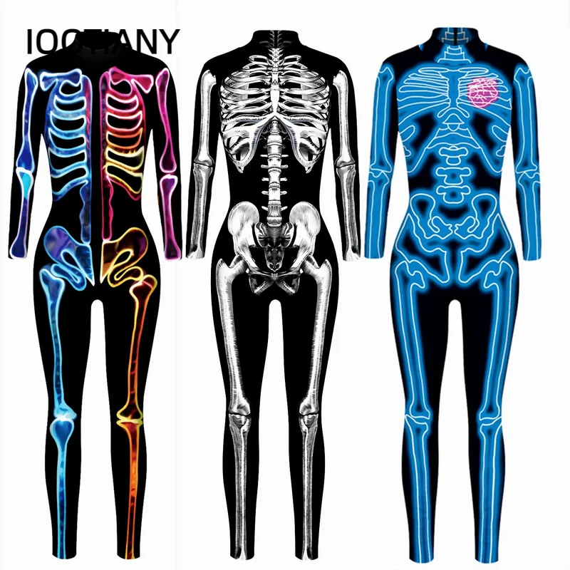 Halloween Skeleton Punk Gothic Women Sexy Skull Skeleton Slim Jumpsuit Cosplay Costume Zentai Bodysuit Fancy Suit
Halloween Skeleton Punk Gothic Women Sexy Skull Skeleton Slim Jumpsuit Cosplay Costume Zentai Bodysuit Fancy Suit
