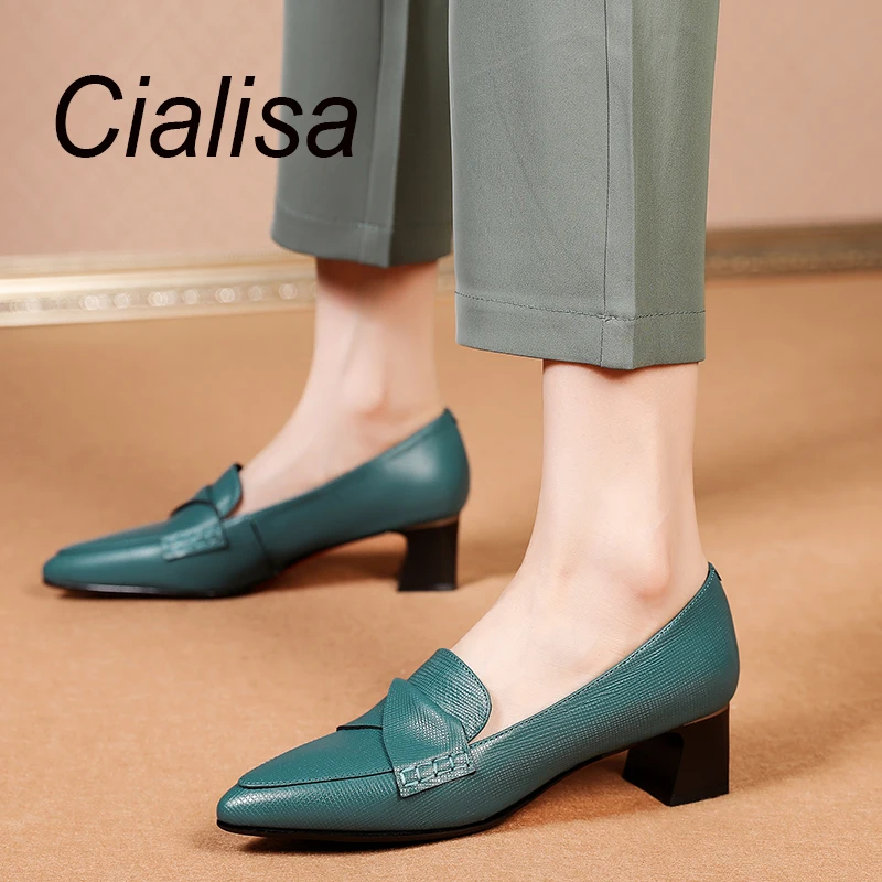 Cialisa Women's Shoes Fashion Blue Genuine Leather Pointed Toe Office Ladies Pumps 2023 Spring New Mid Heels Female Footwear 41
Cialisa Women's Shoes Fashion Blue Genuine Leather Pointed Toe Office Ladies Pumps 2023 Spring New Mid Heels Female Footwear 41