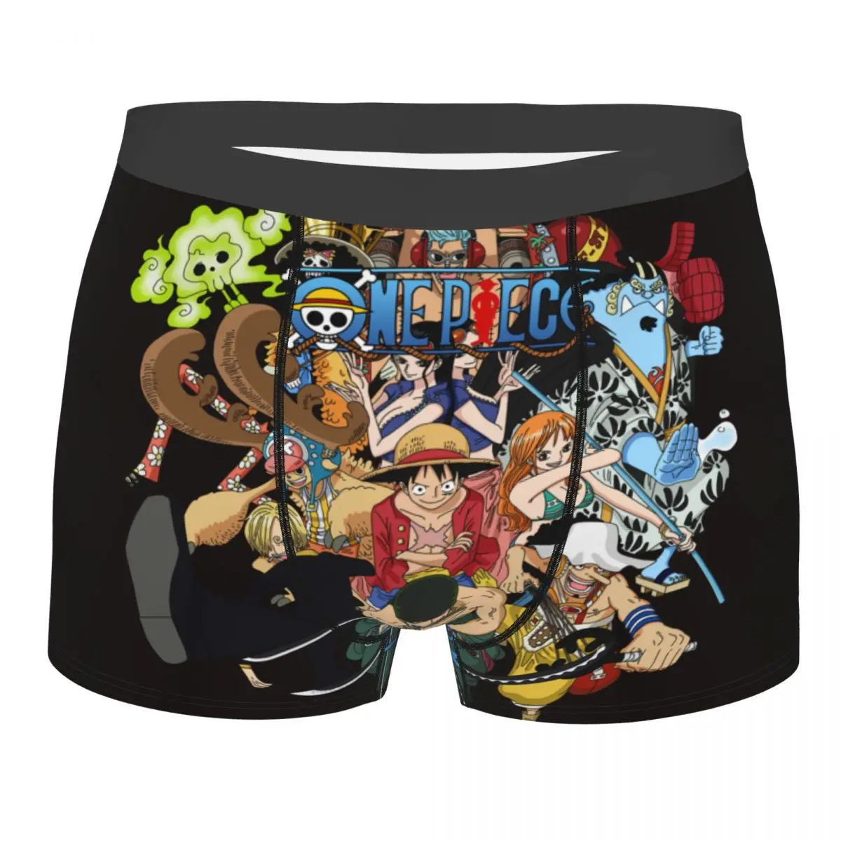 

Best One Collage Collection Poster Man's Boxer Briefs Luffy Highly Breathable Underpants Top Quality Print Shorts Birthday Gifts