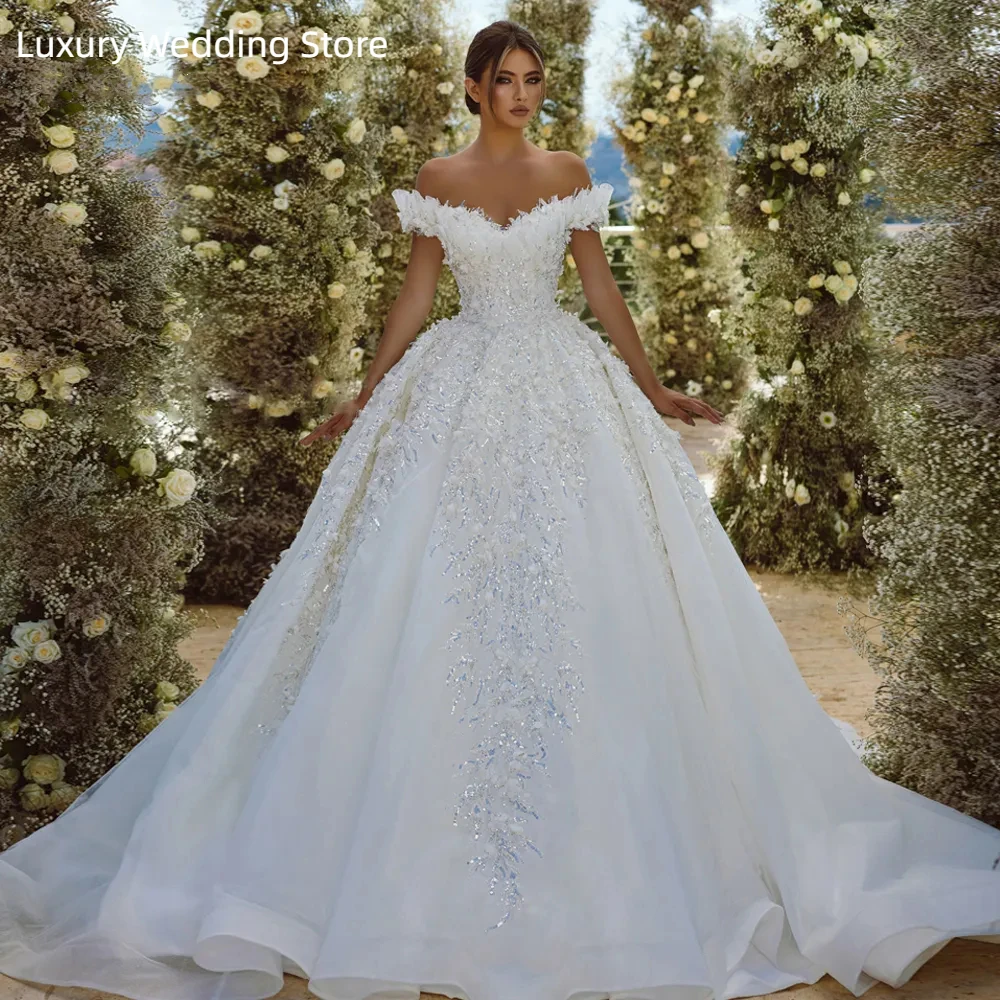 Luxury Ball Gown Princess Wedding Dresses 2024 Sweetheart Lace Off The Shoulder Bridal Gowns Sequined Shiny Vestidos De Novia
Luxury Ball Gown Princess Wedding Dresses 2024 Sweetheart Lace Off The Shoulder Bridal Gowns Sequined Shiny Vestidos De Novia