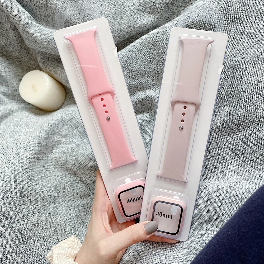 Case+Strap For Apple watch Band 42mm 38mm 44mm 40mm Sport Silicone Wristband Bracelet For iwatch series 3 4 5 SE 6 belt Correa
Case+Strap For Apple watch Band 42mm 38mm 44mm 40mm Sport Silicone Wristband Bracelet For iwatch series 3 4 5 SE 6 belt Correa