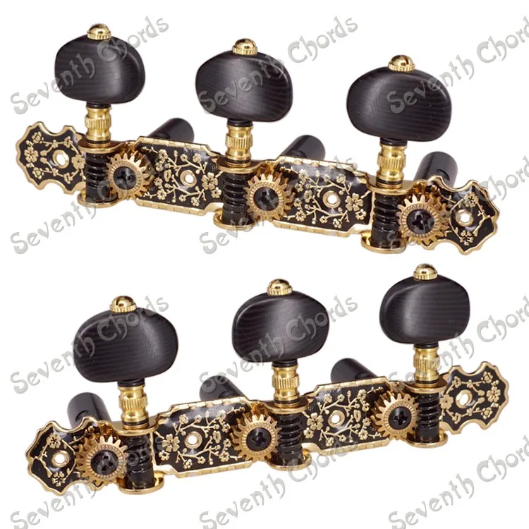 A Set 2 Pcs Gold String Tuning Peg Tuners Machine Heads for Classical Guitar - Gear Ratio 1:18
A Set 2 Pcs Gold String Tuning Peg Tuners Machine Heads for Classical Guitar - Gear Ratio 1:18