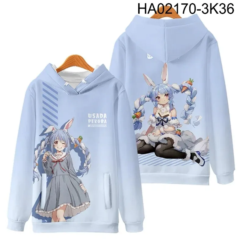 

Vtuber used pekora 3d printing man/woman autumn fashion japan harajuku hoodies sweatshirt long sleeves pollover