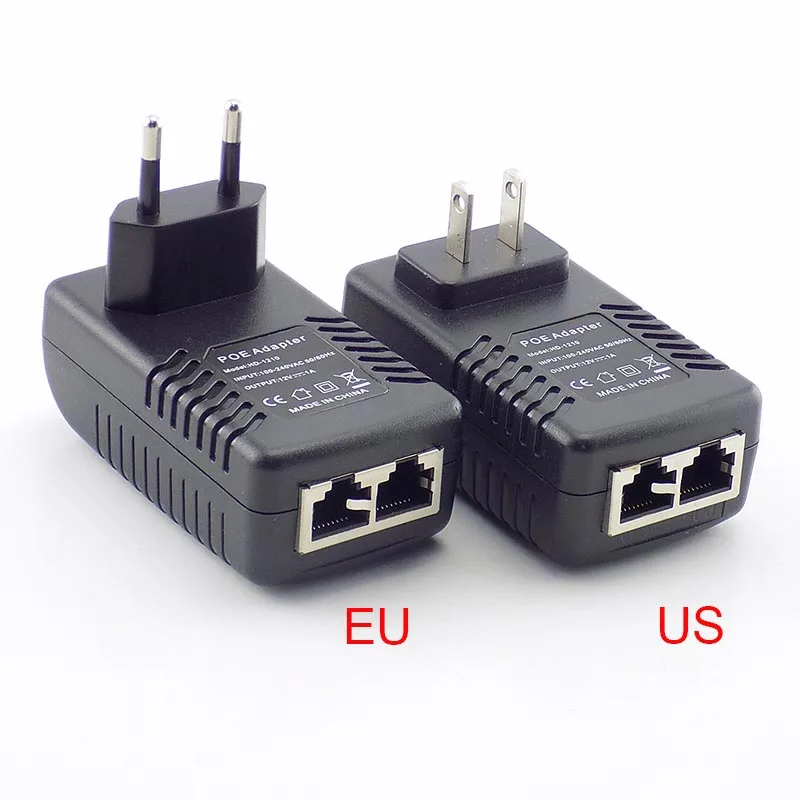 

12V 1A POE Injector Wall Plug POE Switch Power Supply Adapter Wireless Ethernet Adapter For IP Camera CCTV US/EU Plug L19