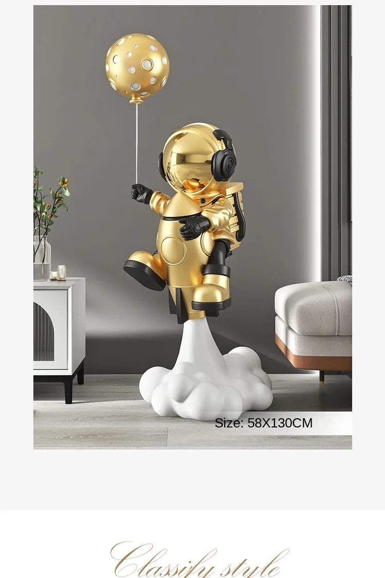Balloon Astronaut Sculptures 95CM Large Floor Ornaments Home Decor Statue Living Room TV Cabinet Decoration Accessories Figurine Balloon Astronaut Sculptures 95CM Large Floor Ornaments Home Decor Statue Living Room TV Cabinet Decoration Accessories Figurine