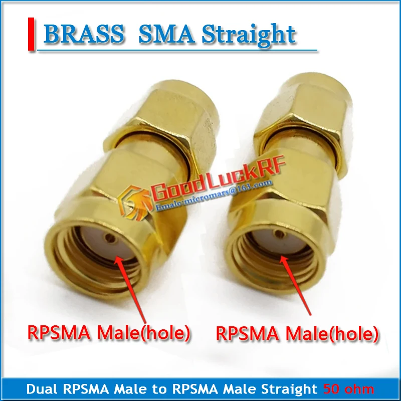 RP SMA Male Jack To RP SMA Male Plug Cable Antenna Connector Socket SMA To SMA Gold Plated Brass Straight Coaxial RF Adapters
RP SMA Male Jack To RP SMA Male Plug Cable Antenna Connector Socket SMA To SMA Gold Plated Brass Straight Coaxial RF Adapters