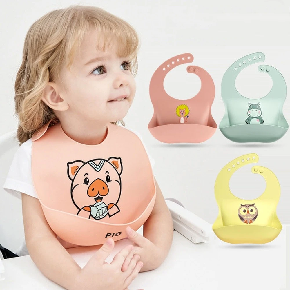 

Baby Bibs Waterproof Silicone Feeding Baby Saliva Towel Newborn Cartoon Aprons Baby Bibs Adjustable Different Styles of Bibs