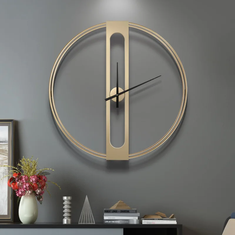 

Настенные часы в скандинавском стиле, роскошные Креативные украшения для гостиной, простые и модные железные беззвучные, современный дизайн, Декор