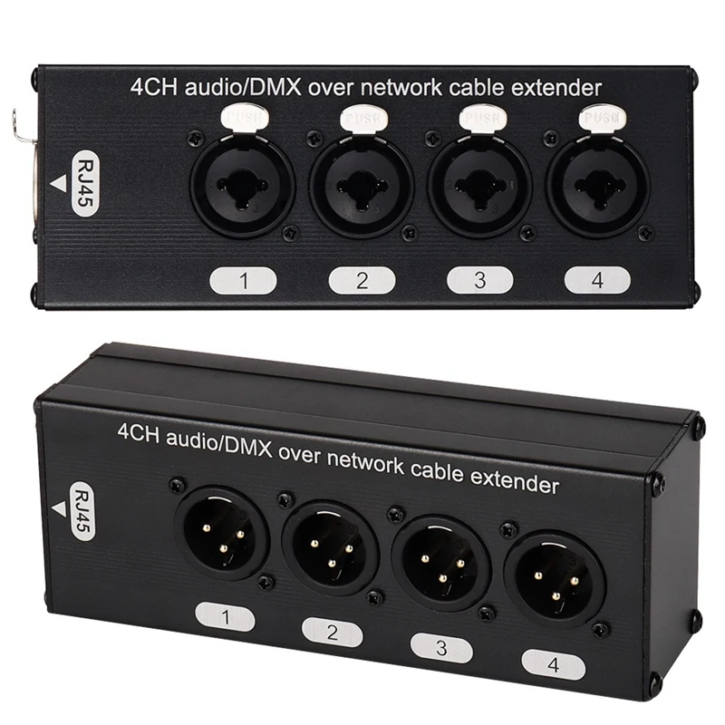 

1 пара 4-канальных 3-контактных XLR или 6,3 мм аудио и DMX по сети удлинитель кабеля, Сетевой удлинитель DMX; Штекер + гнездо