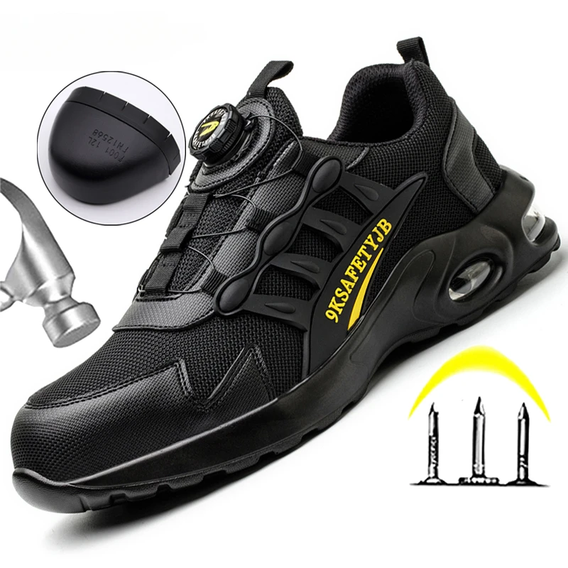 Men's Rotating Button Safety Shoes Steel Toe Work Sneakers Indestructible Shoes Puncture-Proof work Boots Air Cushion Men Boots
Men's Rotating Button Safety Shoes Steel Toe Work Sneakers Indestructible Shoes Puncture-Proof work Boots Air Cushion Men Boots