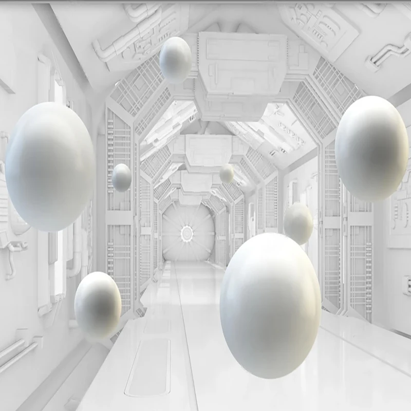

Абстрактный коридор космический Сферический 3D фото Настенные обои для гостиной Кабинета фон для стены домашний декор Papel De Parede 3D