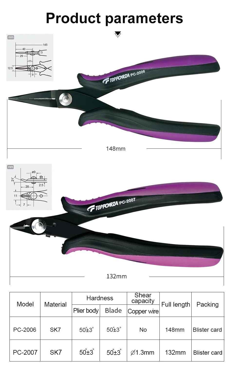 Generic Side Cutter Diagonal Cutting Long Nose Pliers Set Nose Snip Jewelry Plier DIY Nippers