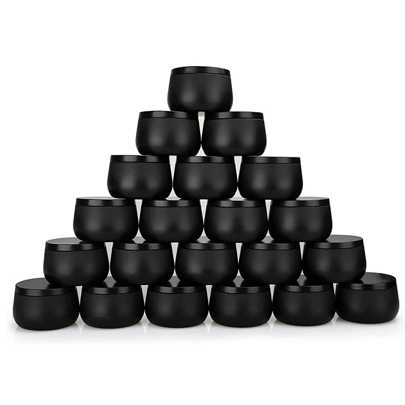 

BEAU-Candle Tin Cans 24 Pcs,Candle Containers Candle Jars With Lids, 8 Oz, For Candles Making, Arts & Crafts, Storage, Black