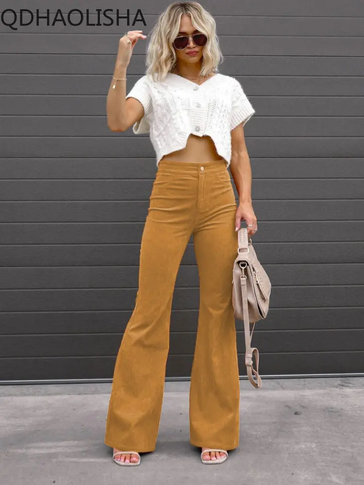 Women Casual Pants Spring Summer Long Bell-bottoms High Waist Solid Elegant Korean Fashion Streetwear Botton Corduroy Slim Y2k
Women Casual Pants Spring Summer Long Bell-bottoms High Waist Solid Elegant Korean Fashion Streetwear Botton Corduroy Slim Y2k