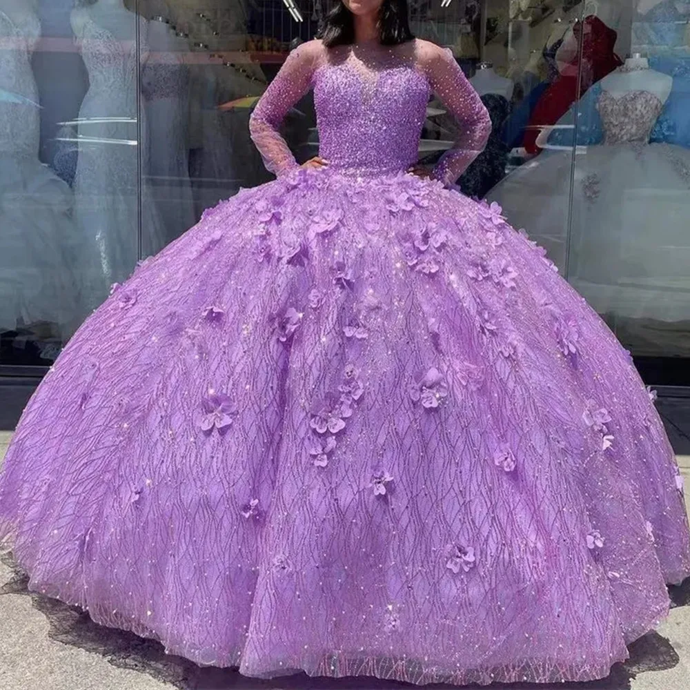ANGELSBRIDEP Lavender Lilac Princess Quinceanera Dresses Illusion Long Sleeve 3D Floral Beaded Lace-up Corset Top Sweet 15 Dress
ANGELSBRIDEP Lavender Lilac Princess Quinceanera Dresses Illusion Long Sleeve 3D Floral Beaded Lace-up Corset Top Sweet 15 Dress