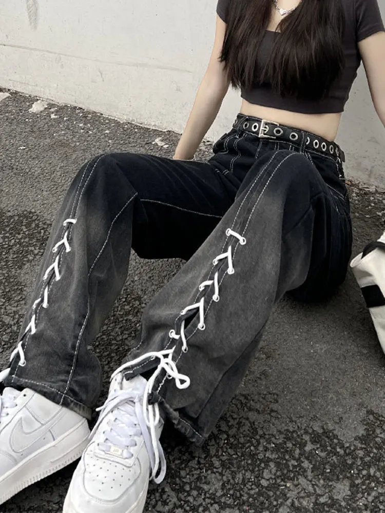 2023 Casual Bandage Gradient Wide Leg Pants Women Harajuku Hip-hop High Waist Loose Trousers Female Summer Lady New Punk Pants
2023 Casual Bandage Gradient Wide Leg Pants Women Harajuku Hip-hop High Waist Loose Trousers Female Summer Lady New Punk Pants