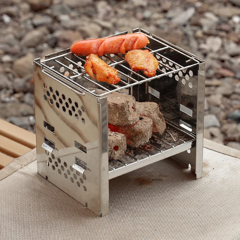 

Портативная мини-плита для отдыха на природе, пикника, барбекю, гриля, нагревательные плиты из нержавеющей стали, складной гриль для барбекю