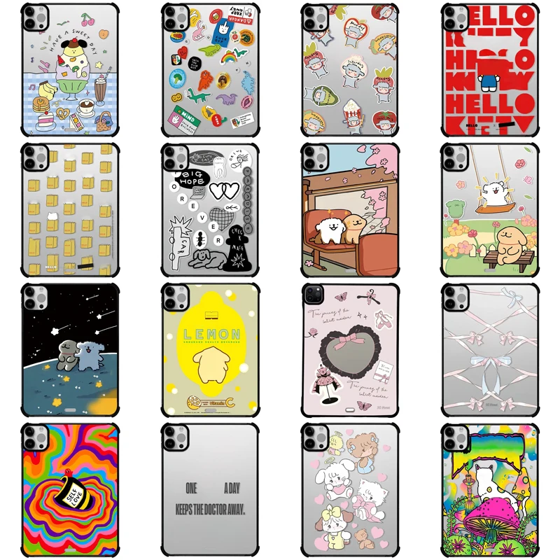 

Stickers Cartoon Acrylic iPad Case for iPad Air 4 Air 5 10.9inch iPad Pro 2020 2021 2022 11inch 12.9inch Protective Cover Shell