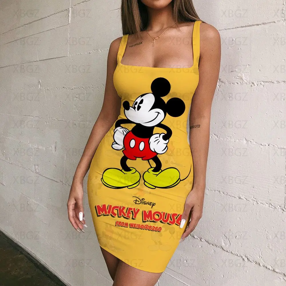 

Bodycon Dress Disney Sling Evening Dresses Fashion Prom Minnie Mouse Chic Elegant Woman Women Mickey Y2k Print Summer 2022 Party