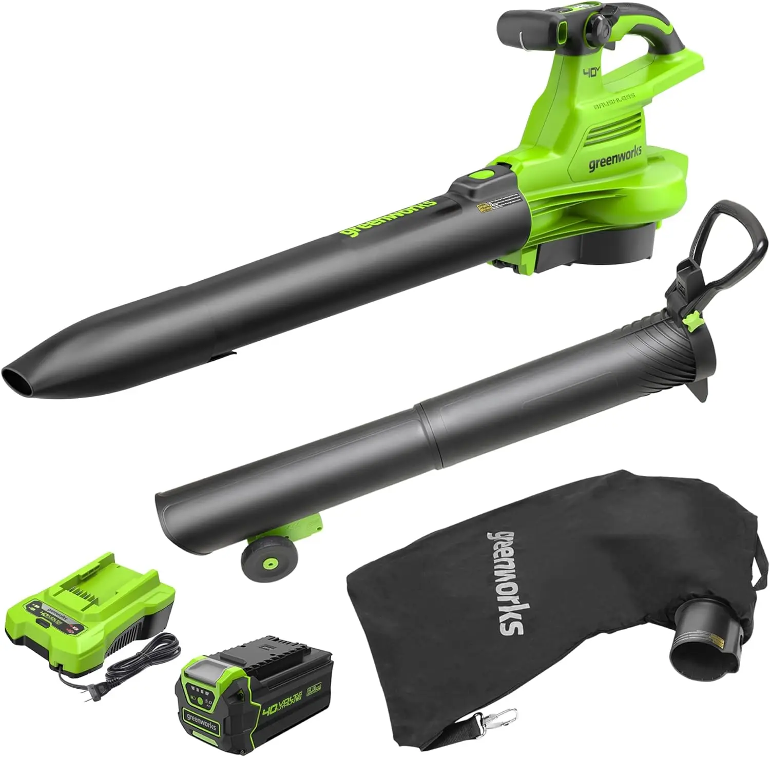 40V (230 MPH / 505 CFM / 75+Compatible Tools)Cordless Brushless Leaf Blower / Vacuum,5.0Ah Battery & Charger Included
40V (230 MPH / 505 CFM / 75+Compatible Tools)Cordless Brushless Leaf Blower / Vacuum,5.0Ah Battery & Charger Included