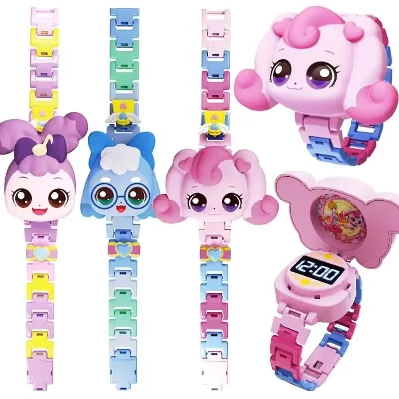 

Коллекция 2024, игрушки Catch Teenieping, Мультяшные аниме 캐티니блестящие электронные часы серии Gem, декоративные детские подарки на день рождения