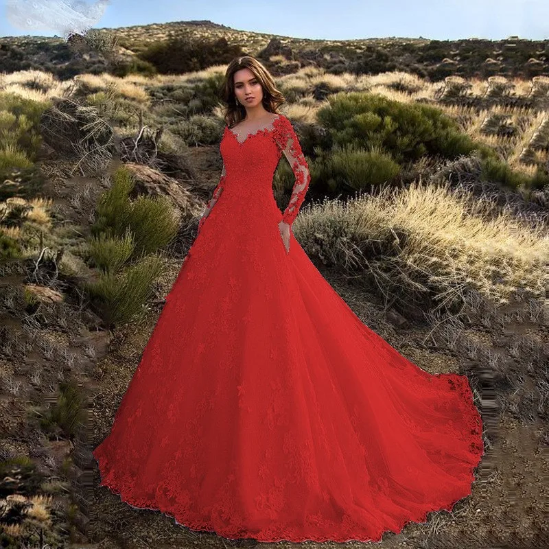 F9 New European and American women's Amazon long-sleeved one-shoulder bridal wedding dress dress long skirt
F9 New European and American women's Amazon long-sleeved one-shoulder bridal wedding dress dress long skirt