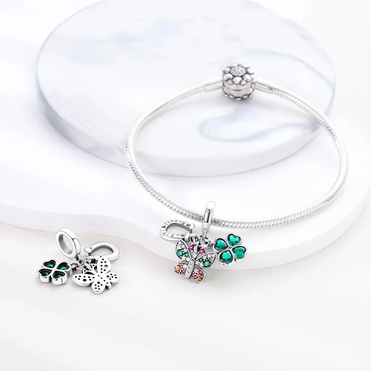 MULA 1PC Silver Plated Charms Firefly Butterfly Flower Fit Original Beads DIY Fashion Jewelry MULA 1PC Silver Plated Charms Firefly Butterfly Flower Fit Original Beads DIY Fashion Jewelry