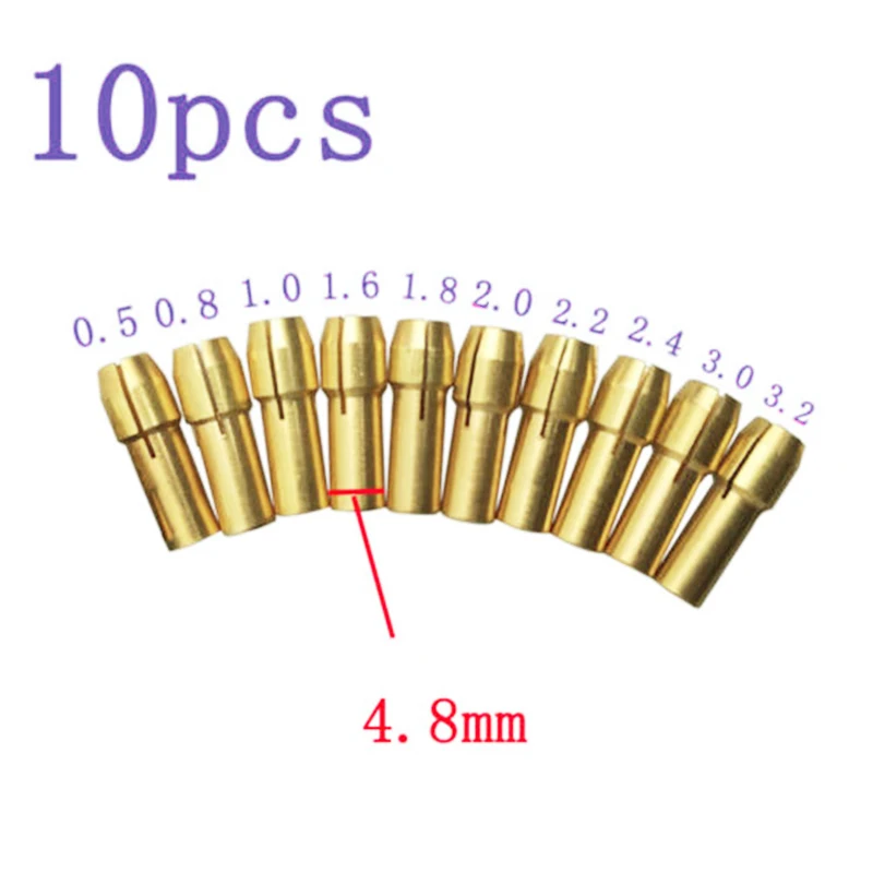 Kit Collets Milling Tools For Rotary grinder Attachment Set Accessories 10pcs 0.5mm-3.2mm 4.8mm shank Metal Drill
Kit Collets Milling Tools For Rotary grinder Attachment Set Accessories 10pcs 0.5mm-3.2mm 4.8mm shank Metal Drill