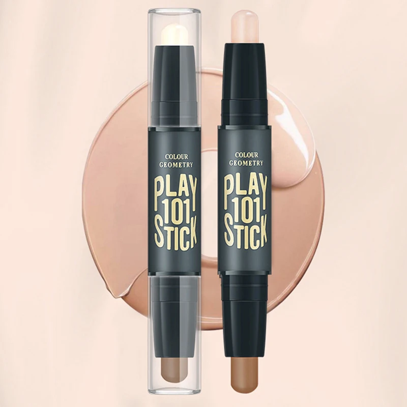 

Double-end Face Highlight & Contour Stick Oil-control Nose Shadow Repair Highlighter Concealer Making Three-dimensional Makeup