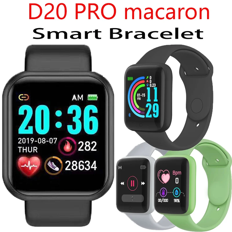 

D20 Pro Smart Watch Y68 Bluetooth Fitness Tracker Sports Watch Heart Rate Monitor Blood Pressure Smart Bracelet pk D18 D13 M3 M4
