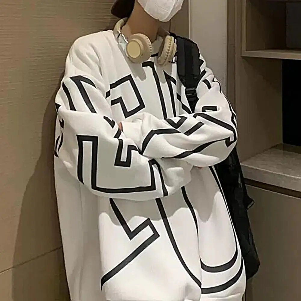 Winter Sweatshirt Loose Contrast Color Long Sleeve Printed Pullover Cold-proof Soft Comfortable Autumn Letter Sweatshirt for Out
Winter Sweatshirt Loose Contrast Color Long Sleeve Printed Pullover Cold-proof Soft Comfortable Autumn Letter Sweatshirt for Out