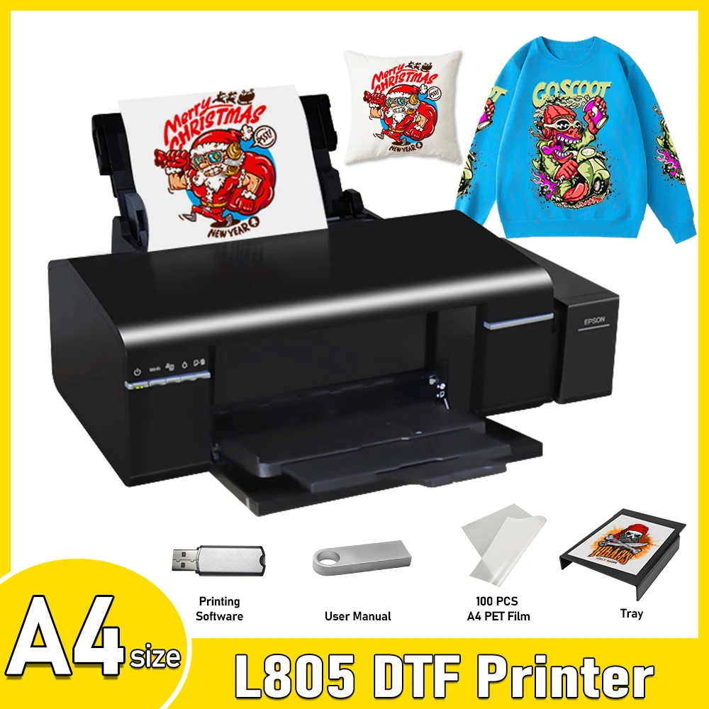 

A4 DTF Printer L805 T-shirt Printing Machine direct transfer impresora dtf A4 DTF Printers For T-shirt Hoodies sweatshirt