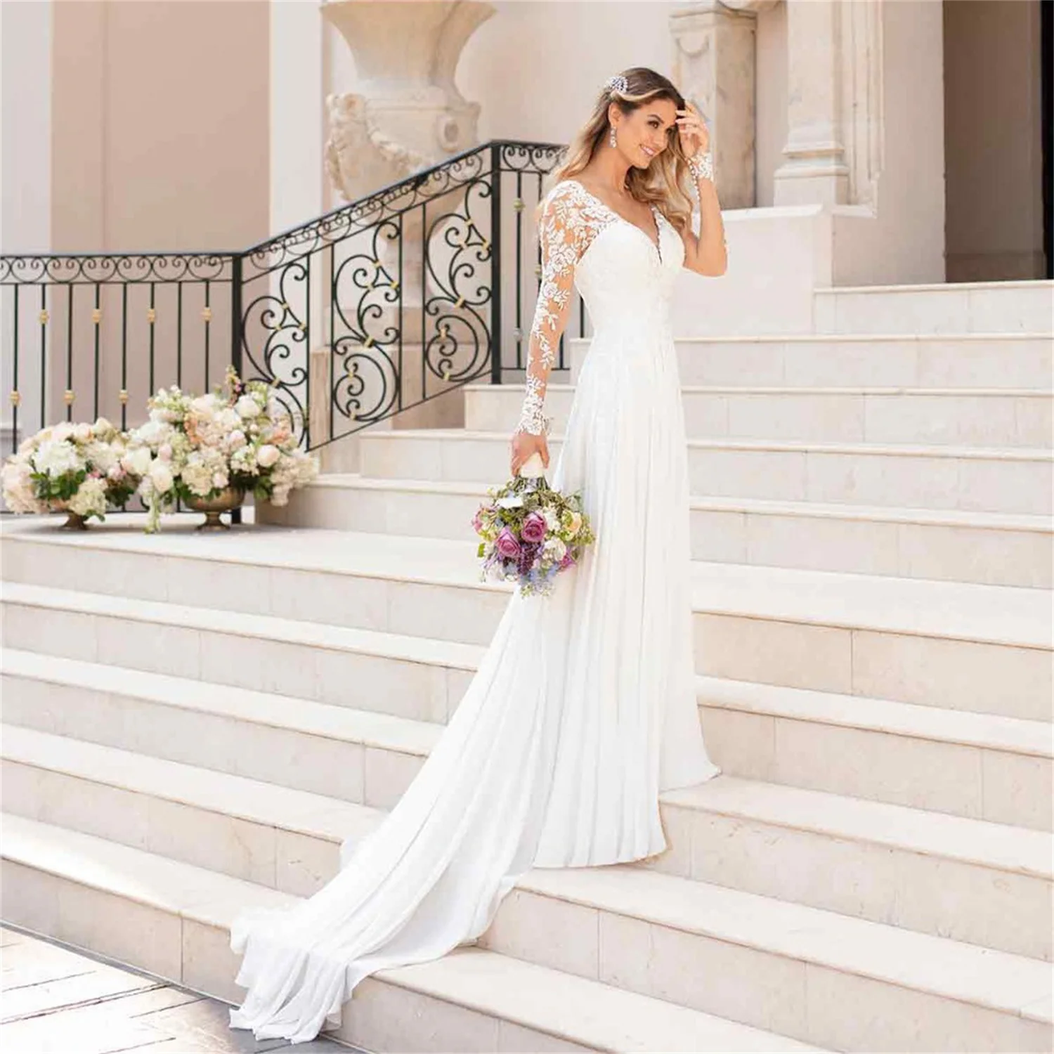 

V-neck Weddings Dress Wedding 2023 Backless Brides Wedding Dresses for Bride 2023 Amandas Novias Official Store Woman Women Gown