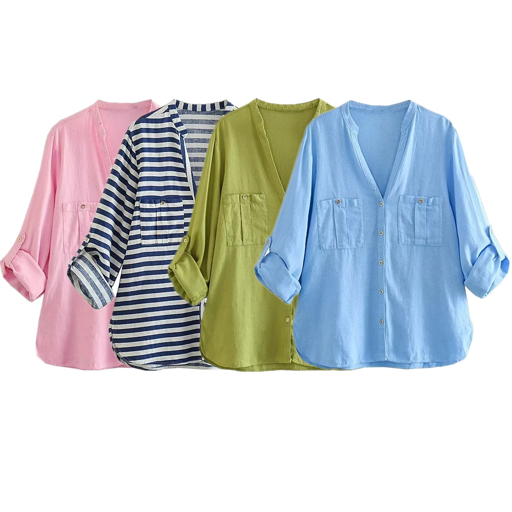 Jenny&Dave Fashion Pocket Ladies Tops Solid Color Blouse Women French Pastoral Style Commuter Casual Linen Shirt
Jenny&Dave Fashion Pocket Ladies Tops Solid Color Blouse Women French Pastoral Style Commuter Casual Linen Shirt