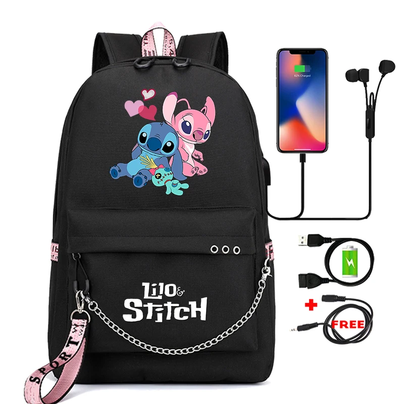 

Disney Lilo Stitch Backpack Girl Student Teenagers Children Knapsack Boy Schoolbag Daily Rucksack Cartoon Bookbag Travel Bags