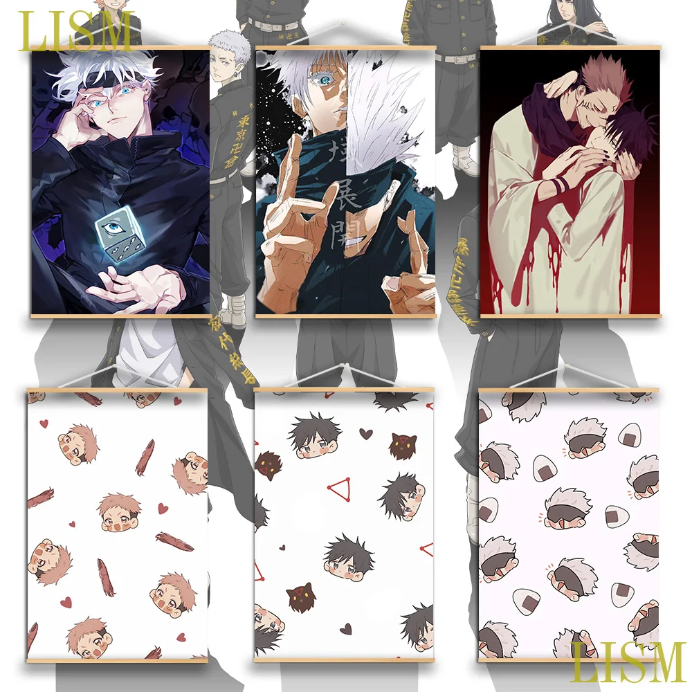 Jujutsu Kaisen Satoru Gojou Fushigura Megumi Anime Poster manga picture with solid wood hanging scroll canvas painting
Jujutsu Kaisen Satoru Gojou Fushigura Megumi Anime Poster manga picture with solid wood hanging scroll canvas painting