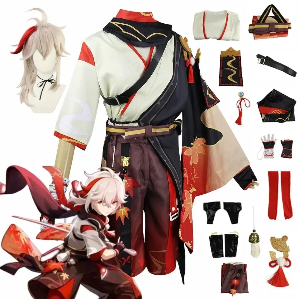 Genshin Impact Kaedehara Kazuha Cosplay Costume Halloween Carnival Samurai Costume Wig Red Glasses
Genshin Impact Kaedehara Kazuha Cosplay Costume Halloween Carnival Samurai Costume Wig Red Glasses
