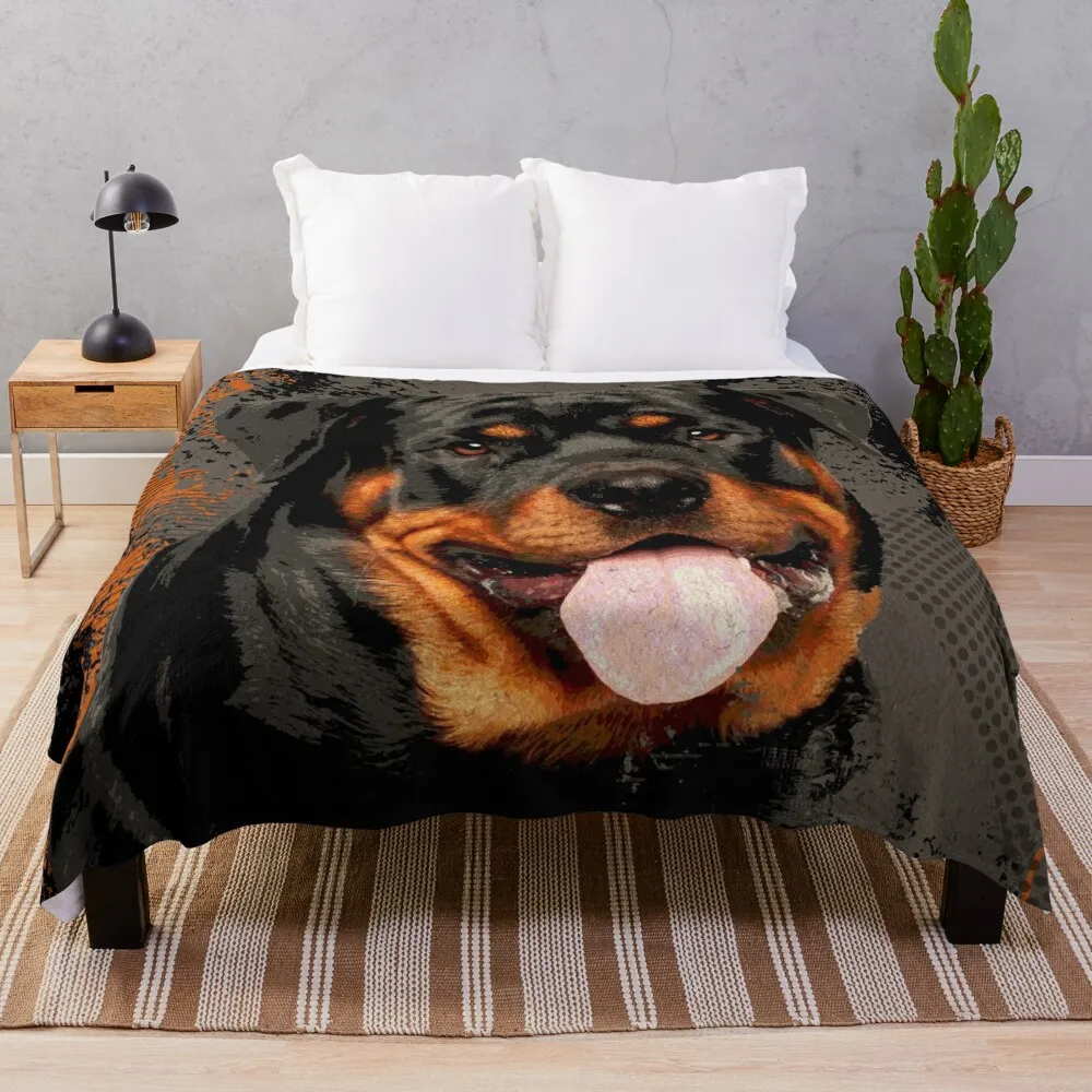 

Rottweiler- Metzgerhund Digital Art Throw Blanket Cute Plaid Summer Beddings Flannel Blankets