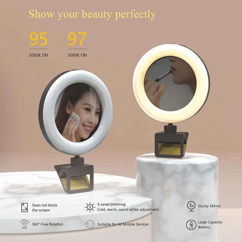 

LED Lights Cell Phone Selfie Fill Lamp Skin Rejuvenation Thin Face Concealer Special Beauty Portable Rechargeable Fairy Light