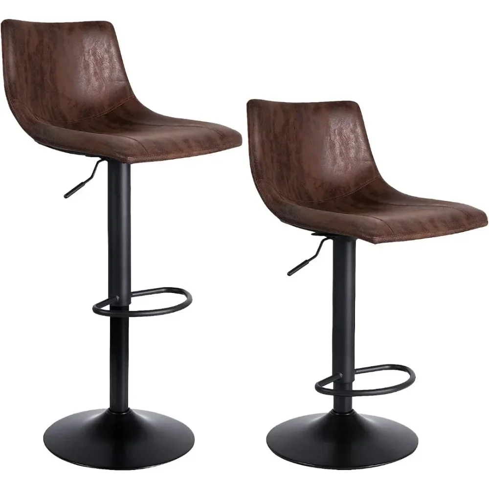 

SUPERJARE Bar Stool Set 2-360° Swivel Bar Stool Chair with Backrest, Adjustable Height Bar Stool, Vintage Brown