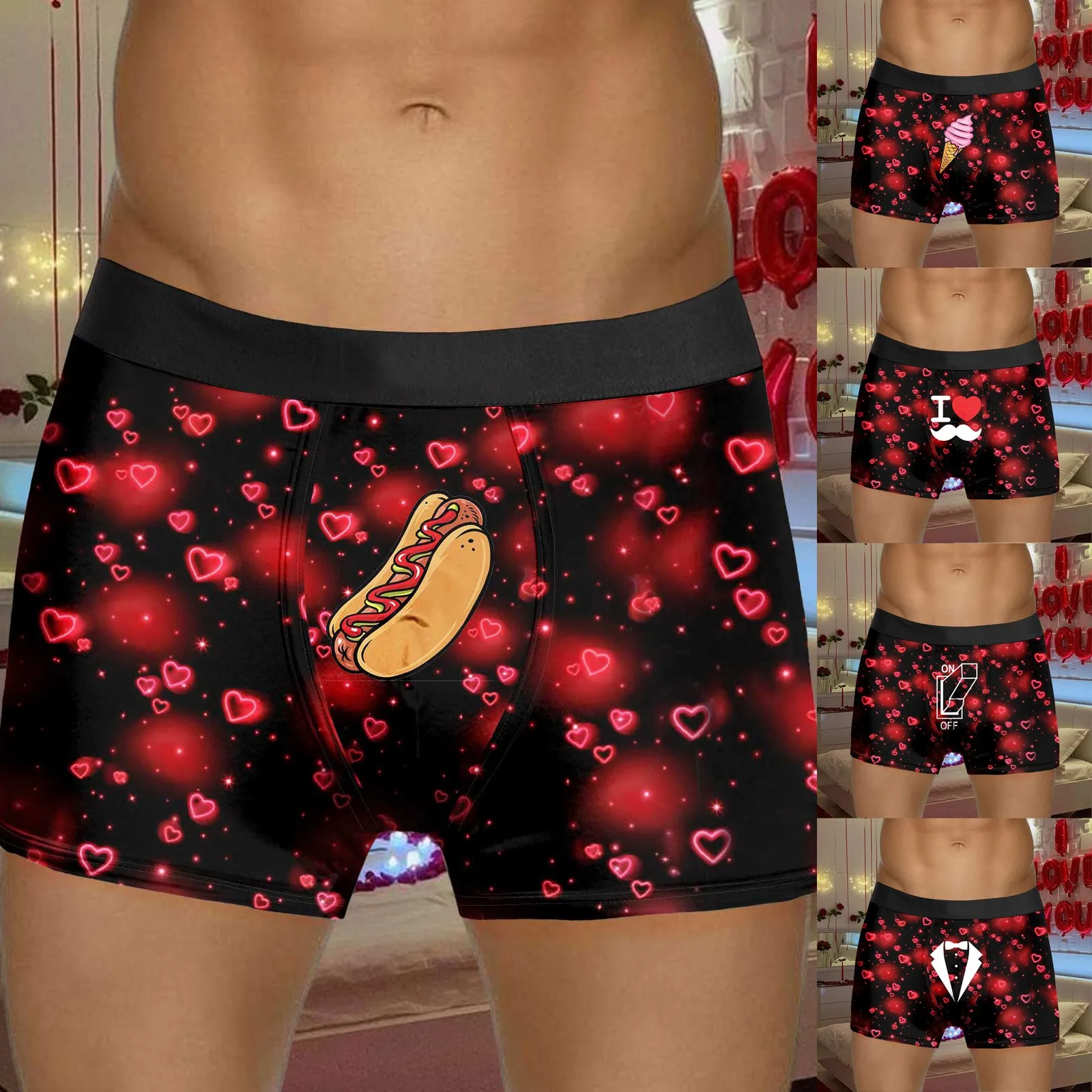 Mens Valentines Day Printed Underwear Style Red Bubble Special Love Rose Shorts Mid Waist
Mens Valentines Day Printed Underwear Style Red Bubble Special Love Rose Shorts Mid Waist