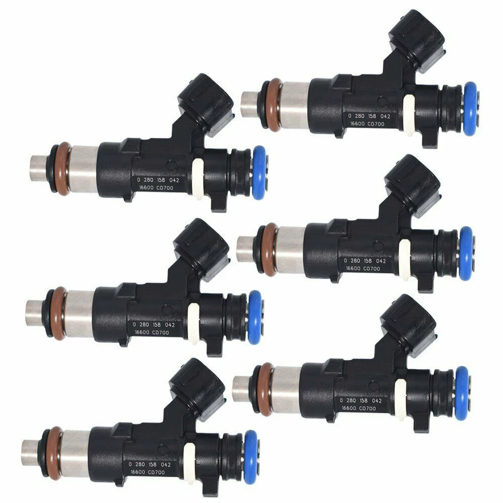 

6pcs 0280158042 16600-CD700 Fuel Injector for Nissan Infiniti FX35 G35 M35 Q60 V35 Nissan 350Z MURANO Teana 3.5L VQ35DE 03-09