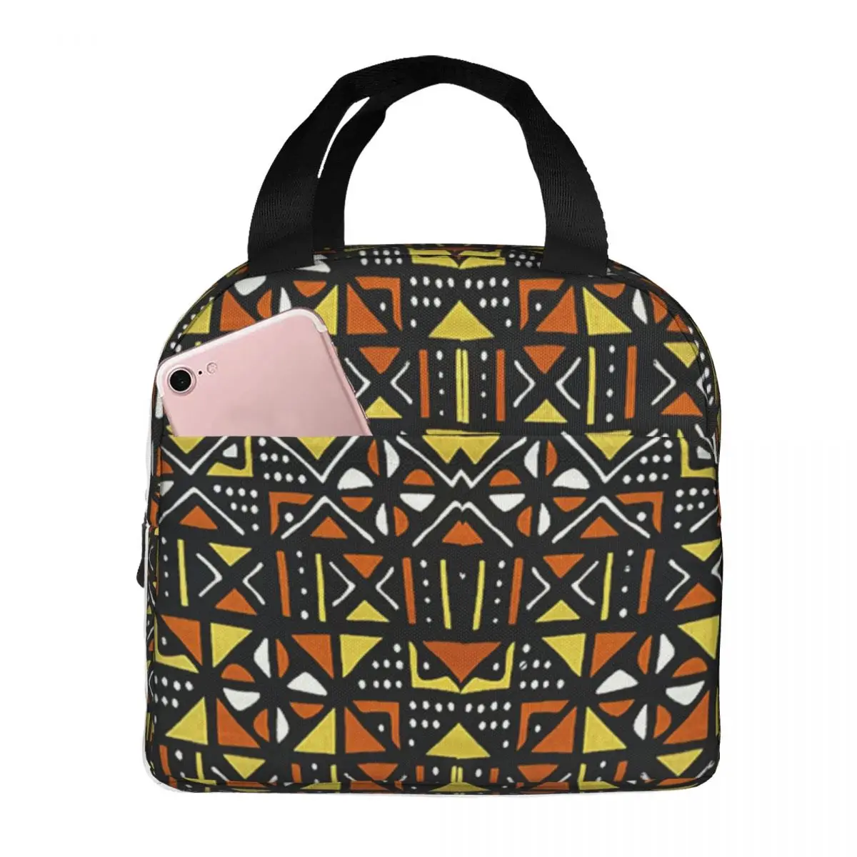 African Bogolan Mudcloth Pattern Insulated Lunch Bags Portable Picnic Bag Cooler Lunch Box Lunch Tote for Woman Work Kids School 
African Bogolan Mudcloth Pattern Insulated Lunch Bags Portable Picnic Bag Cooler Lunch Box Lunch Tote for Woman Work Kids School