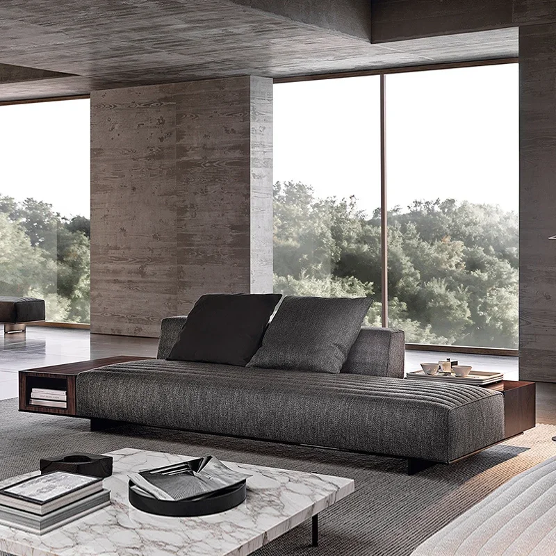 

Ruang Tamu Baru Sederhana, Sofa Kain Modern, Gaya Industri Rumah, Katun dan Linen untuk Tiga dan Empat.