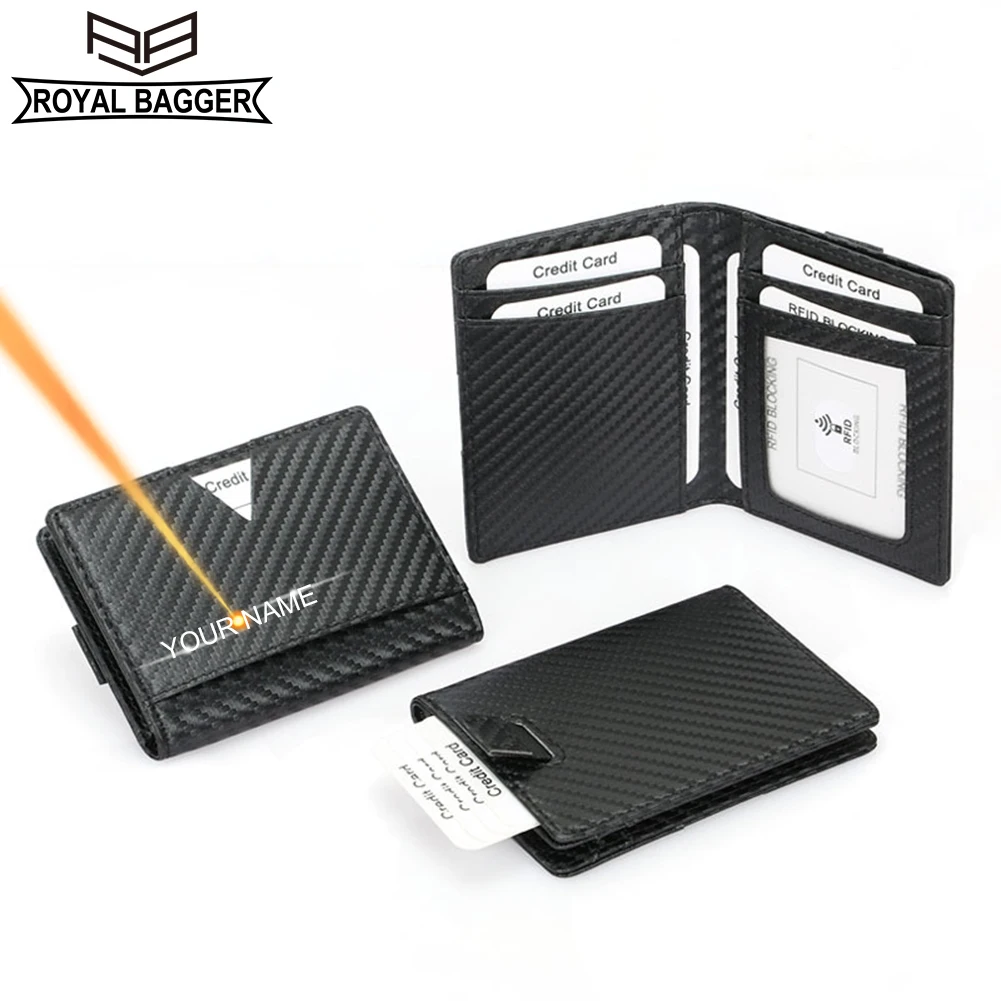 Royal Bagger RFID Выдвижной алюминиевый металлический выдвижной бумажник из углеродного волокна для мужчин деловой мужской короткий кошелек 320
Royal Bagger RFID Выдвижной алюминиевый металлический выдвижной бумажник из углеродного волокна для мужчин деловой мужской короткий кошелек 320