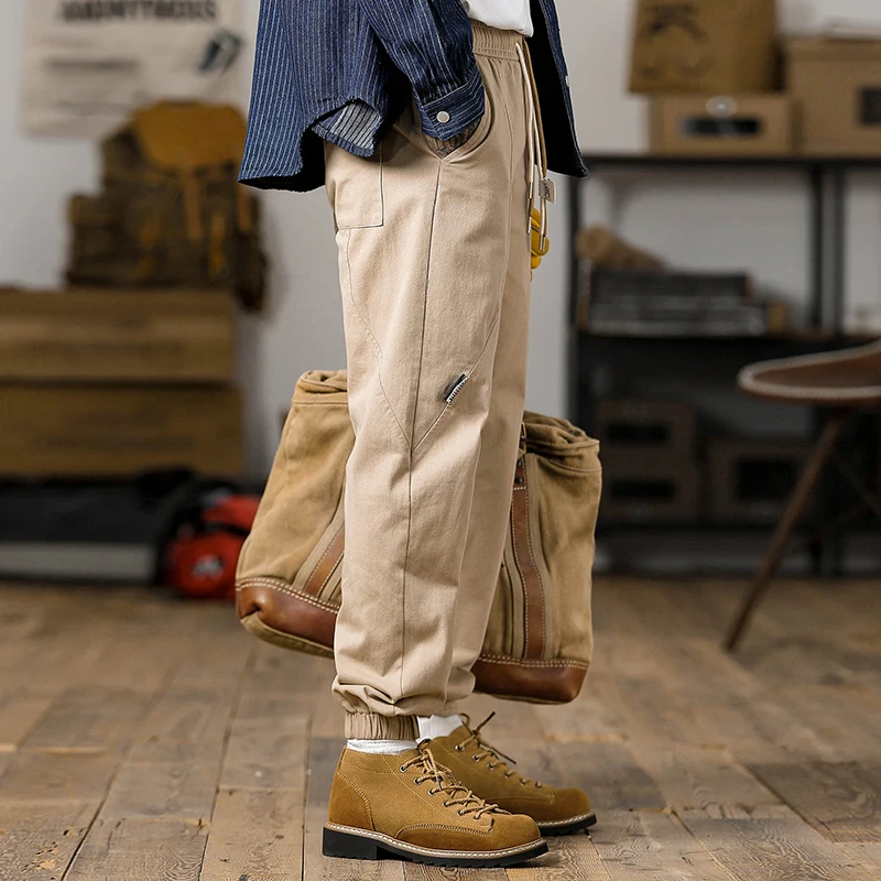 Men's Side Pockets Cargo Pants Hip Hop Casual Male Joggers Trousers Fashion Drawstring Casual Male Streetwear Harem Pants Khaki
Men's Side Pockets Cargo Pants Hip Hop Casual Male Joggers Trousers Fashion Drawstring Casual Male Streetwear Harem Pants Khaki