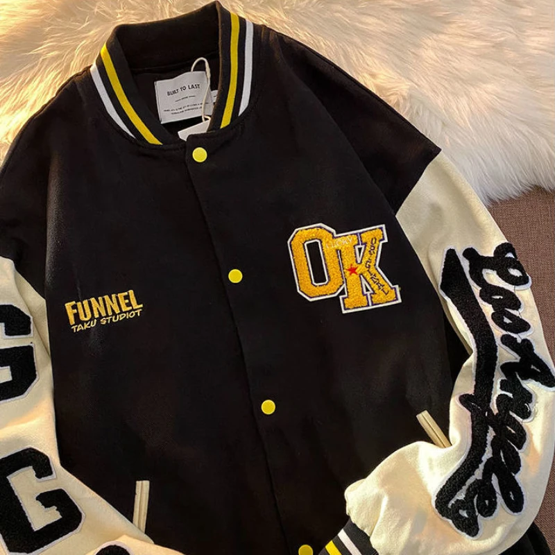 Japanese Fashion Brand Y2K Letter Flocking Embroidered Baseball Jackets Women Couples With Vintage Trend Original Style Jackets
Japanese Fashion Brand Y2K Letter Flocking Embroidered Baseball Jackets Women Couples With Vintage Trend Original Style Jackets