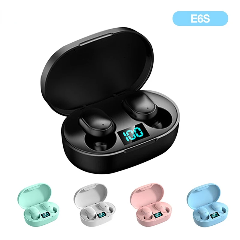 

10Pcs E6S Fone Bluetooth Earphones Wireless Headphones LED Display Noise Cancelling Earbuds with Mic Music Headset